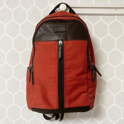 COACH Herren Rucksack Rot 44 cm Backpack Mehrere Taschen aus Japan