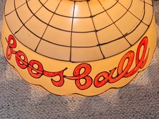 Vtg Hanging Plastic Foosball Pool Table Light 21”x 10.5” Faux Stained Glass