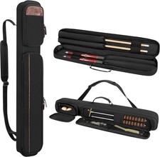 2x2 Pool Cue Case Holds 2 Butts and 2 Shafts, Billiard Pool Cue Stick Carrying C