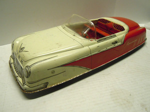 Vintage Marx 1950's Tin Friction Sportster Convertible Car. WORKS. A++