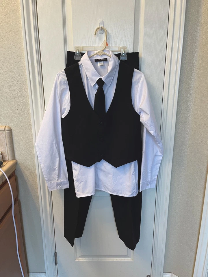 Conjunto de 5 piezas de traje negro formal para niños talla 12 Foto 2 de 4