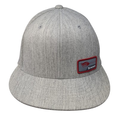 Simms Patch Snapback Hat Gray One Size Adjustable 6 Panel Vent Holes