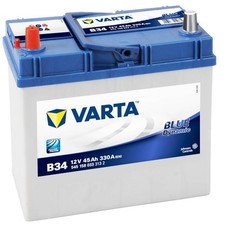 ASIA Autobatterie 12V 45Ah 330A/EN Varta B34 Starterbatterie Pluspol links