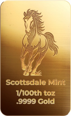 #ad 1 100 oz Scottsdale Horse Gold Bar $63.95
