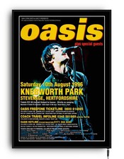 OASIS KNEBWORTH 1996 Poster Lightbox light up led sign Liam Noel Gallagher