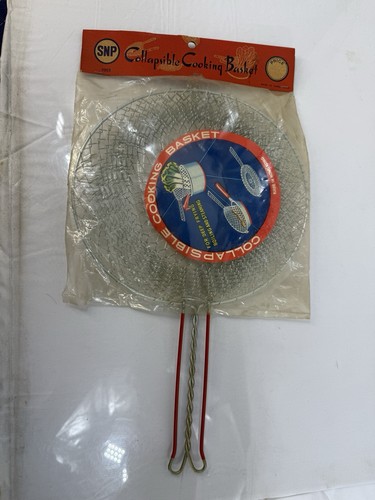 NEW Vintage Collapsible Metal cooking basket Wire Strainer Colander Mid Century