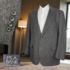 Jos A Bank Sport Coat Mens 46L Multicolor Tweed Wool Lambswool Two Buttons