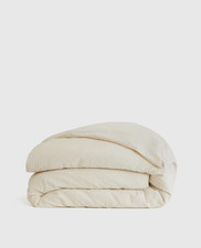 NWOT Quince King Cal Organic Luxe Honeycomb Duvet Cover ONLY Set 2 SHAM Undyed