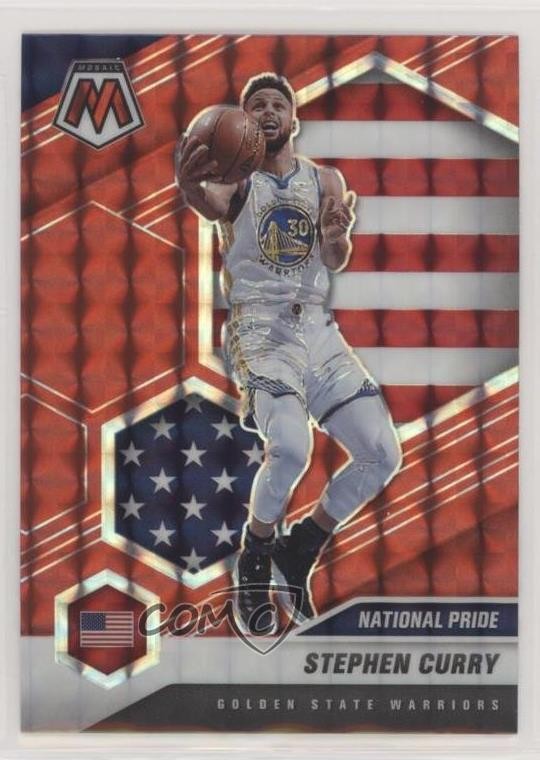 2020-21 Panini Mosaic National Pride Red Mosaic Prizm Stephen Curry #249 0oo2