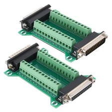 2PCS DB25 Male Female Connector in One Breakout Board DB9 Solderless RS232 D-
