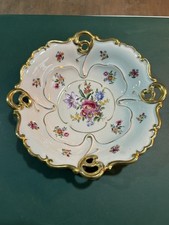 Prunkteller Teller Porzellan Jlmenau Ilmenau Graf von Henneberg Goldrand Blumen