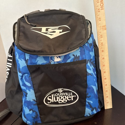Louisville Slugger 2 Bat Backpack Baseball/Softball Pack Bag Black W/Blue Camo - 第 10/11 張圖片
