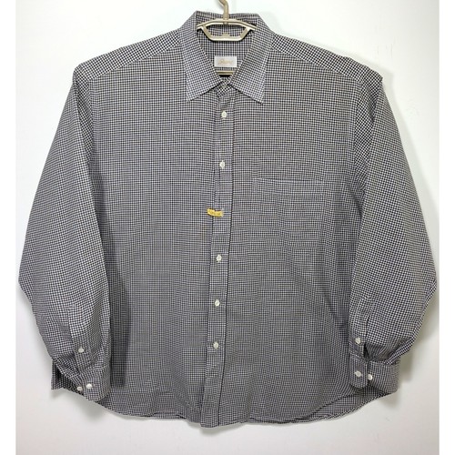 Brioni, Vintage Brioni Mens Brown Check Button Up Shirt 100% XXL Cotton Made in Italy