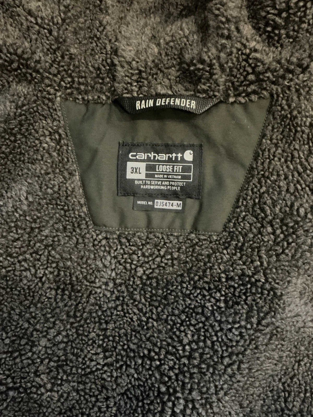 Carhartt Rain Defender Hooded Puffer Jacket Green 3XL OJ5474-M image 5