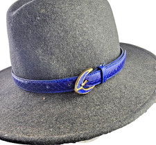 Blue cobra snake skin Hatband Hat Band Western Cowboy Cowgirl with Buckle set