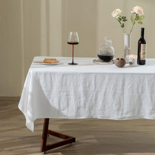 100 Linen Tablecloth Rectangle 60X132 Stone Washed Dining Cover  OEKO-TEX Cert