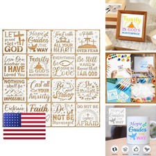 JSRQT 16Pcs Christian Inspirational Bible Verse Stencils Set Reusable Plastic