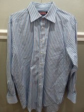 MENS VINEYARD VINES LONG SLEEVE BUTTON UP DRESS SHIRT SIZE 17 35 STRIPED BLUE