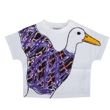 Burberry Girls Multicolor Goose Graphic Print Cotton T Shirt