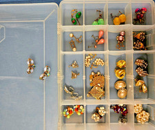 1960s Vintage Earrings Lot of 21 Clip On with Screw Back, Multiple Styles