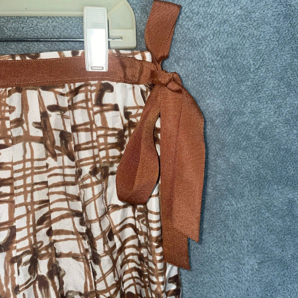 Carol Little Silk Skirt Womens Size 10 Boho Earthy Artisan Retro Abstract Career - Image 2 of 4