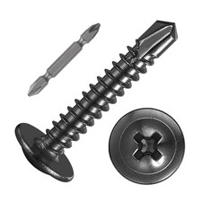 200PCS 8 x 1 Black Self Tapping Screws, 410 Stainless Steel, Truss Head.