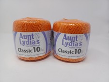 Aunt Lydia's Classic Cotton Crochet Thread Size 10 Lot Of 2 Pumpkin 154-0431