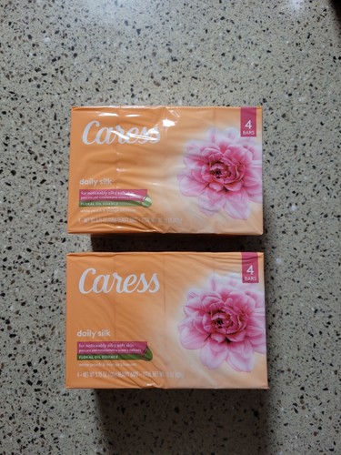8 Bars Caress Bar Soap Daily Silk Bar Soap Floral Oil  Essence (2 Sealed 4 Pks)