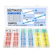 350Pcs Solder Seal Wire Connectors Kit Marine Grade Heat Shrink Wire Connec...