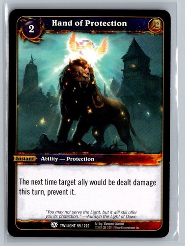 2011 World of Warcraft TCG: Twilight the Dragons Hand of Protection #59