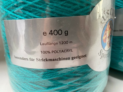 4x 400g=1.600g 4x 1.200m Uschi SPORTGARN 100% Polyacryl Farbe TÜRKIS WOLLE# H270 - Bild 3 von 3