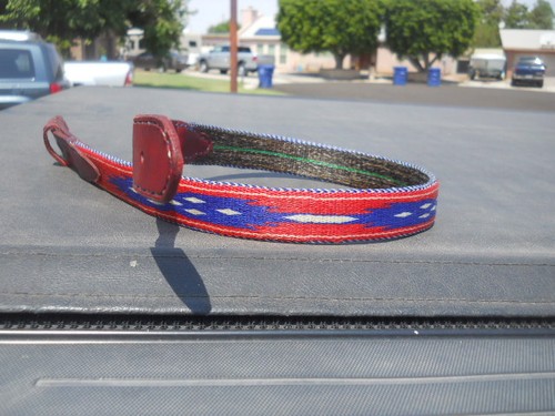 Fancy Southwest Design Prison Made HITCHED HORSE HAIR BELT Western Cowboy 32-34 - Picture 2 of 7