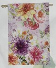 Evergreen House Garden Flag Rhapsody In Bloom Floral Large 29”x43” Nancy Mink