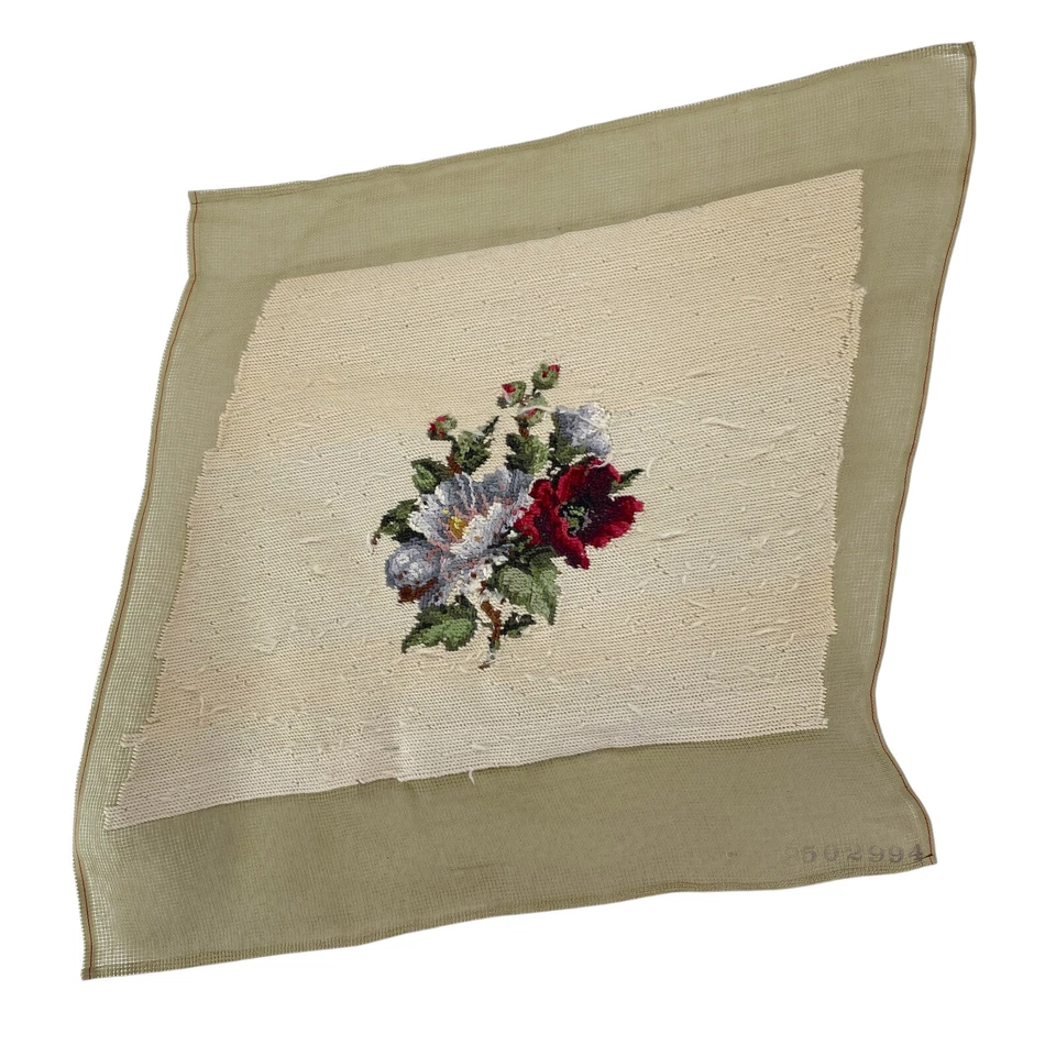 Floral Needlepoint Seat Chair Covers Completed Tapestry Canvas Dexters 3502994 - Image 4 of 4