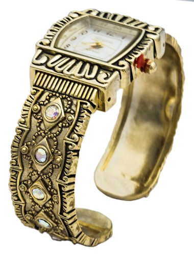 Blekon Collections Quarz Damen 28mm Western Strass Armreif Uhr - Bild 4 von 12