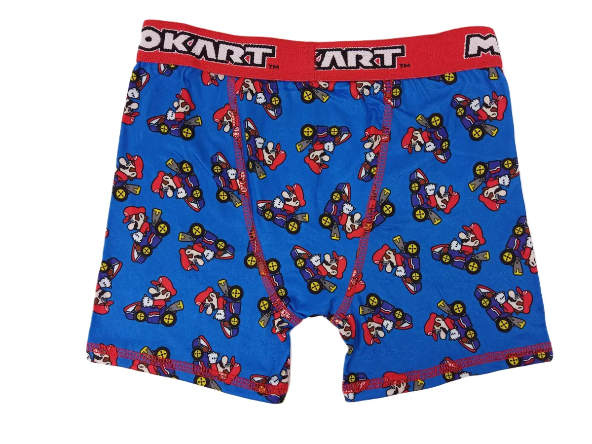 Super Mario Bros Mario Kart Boy's Blue Elastic Fit Boxer Briefs Underwear  Size 8