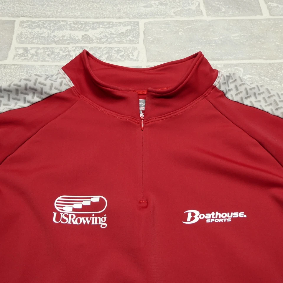 Chaqueta deportiva Boathouse vintage adulto 2XL EE. UU. remo 1/4 cremallera roja ajustada para hombre Foto 2 de 4