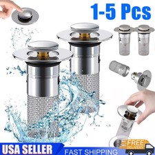 1-5X Floor Drain Sink Stopper W/Removable Hair Catcher Pop Up Sink Drain Filter