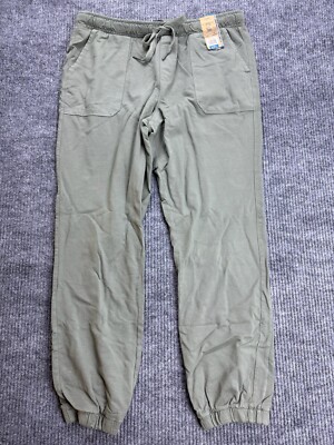 Weatherproof Pants Womens Large Green Joggers Drawstring Soft Pockets Hiking New
