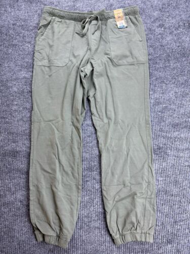 Weatherproof Pants Womens Large Green Joggers Drawstring Soft Pockets Hiking New