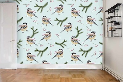 3D Sparrow Pine Branch Self-adhesive Removable Wallpaper Murals Wall 891