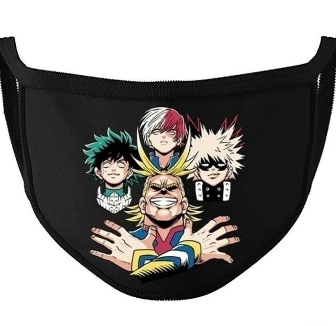 Masques en tissu My Hero Academia lavables 7 pièces shoto all might midoria pour cosplay