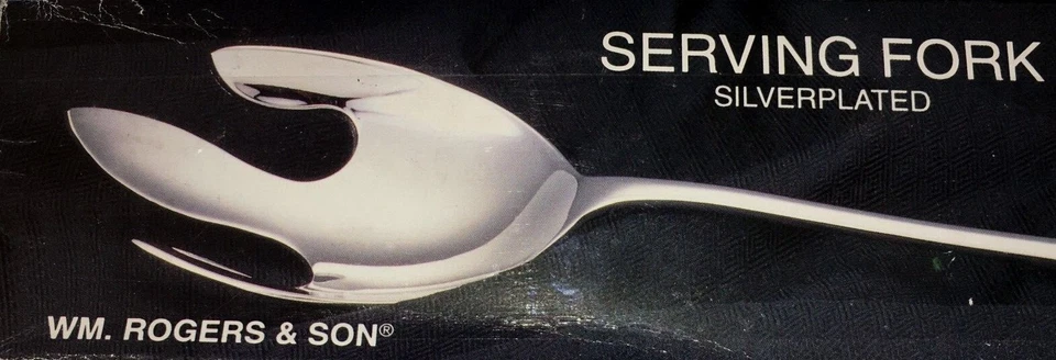 Mundial. Tenedor para servir Rogers & Son grande de plata, antiguo Foto 2 de 3