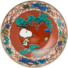 Yamaka SNOOPY Kutani Ware Mamezara Akae From Japan