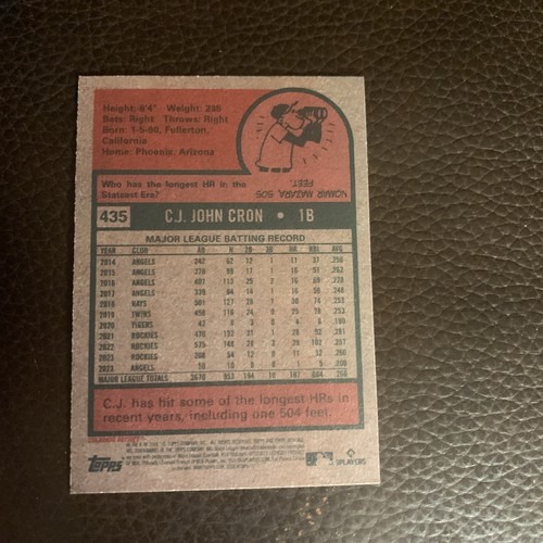 CJ Cron 2024 Topps Heritage #435 - Foto 2 di 2