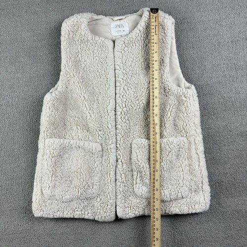 Zara Women’s Ivory Fleece Vest Size 11-12 - 第 4/9 張圖片