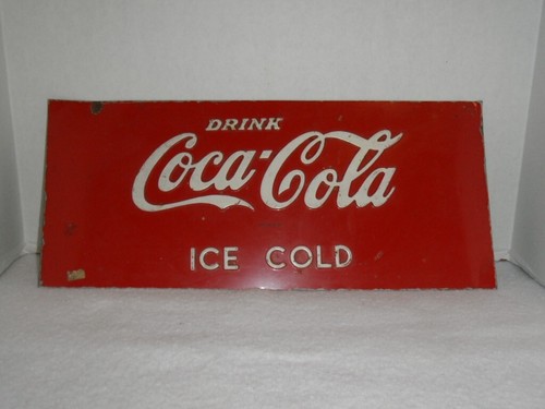 Vintage "Drink Coca Cola Ice Cold" Metal Sign Advertisement Coke - Picture 2 of 6
