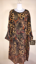 Pre owned Rare Vtg Women's Gabrielle 100% Rayon Brown Shades Boho Dress Size 2X