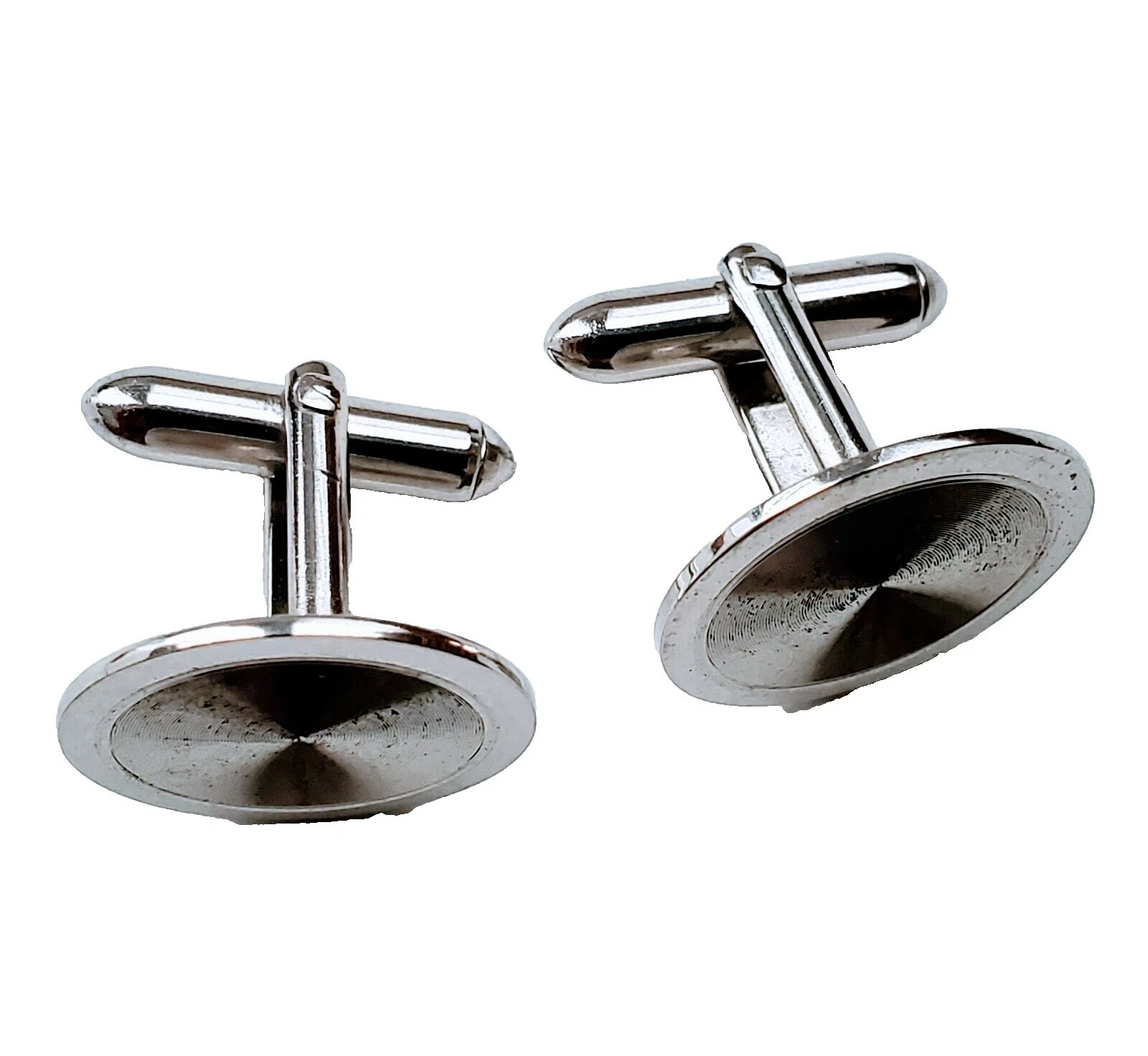 Abotoaduras de Prata Esterlina sem Pedras Swank para Homens