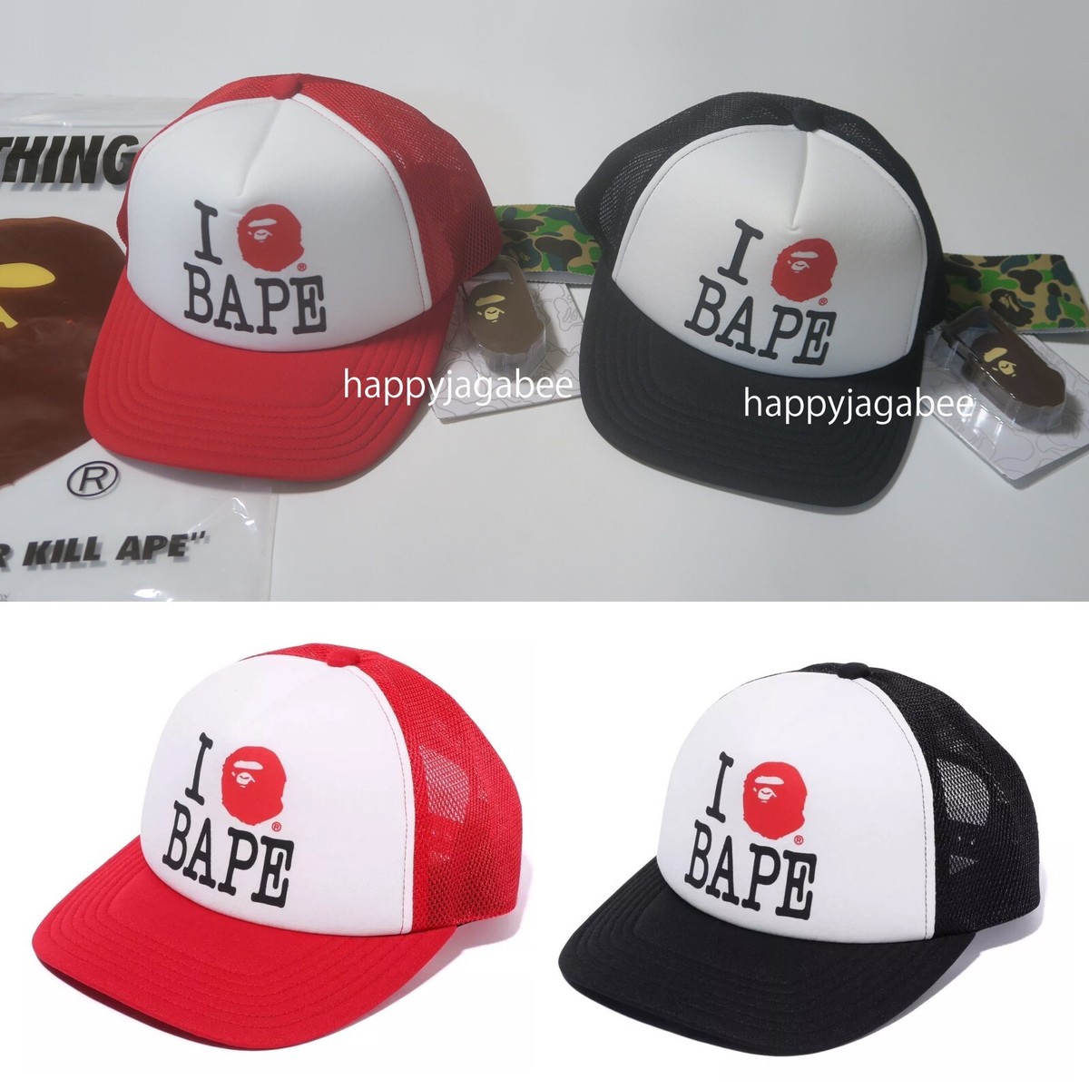 帽子 A BATHING APE I Love Bape Mesh Cap Black A BATHING APE Men's Goods I LOVE BAPE MESH CAP 1K80180008 | eBay